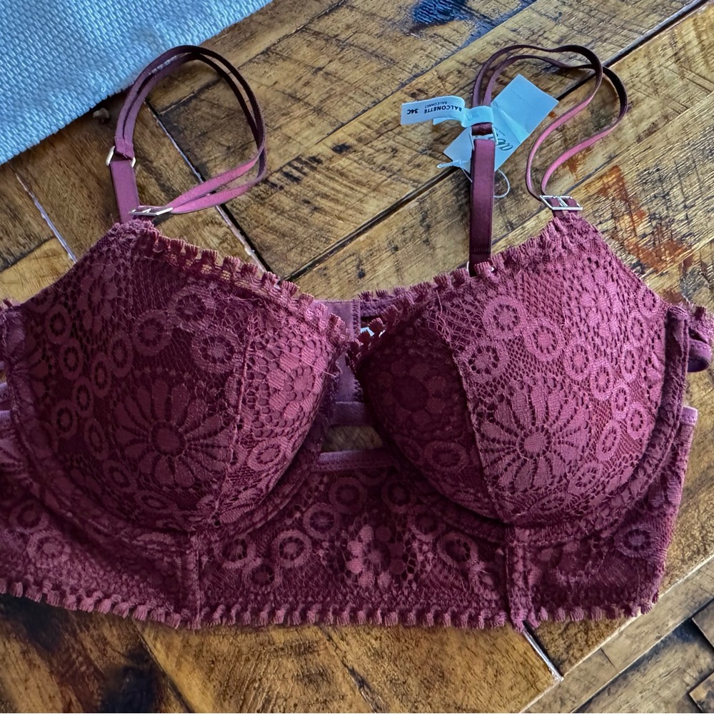 Aerie Balconette Lace Longline Bra -  Push-Up Support